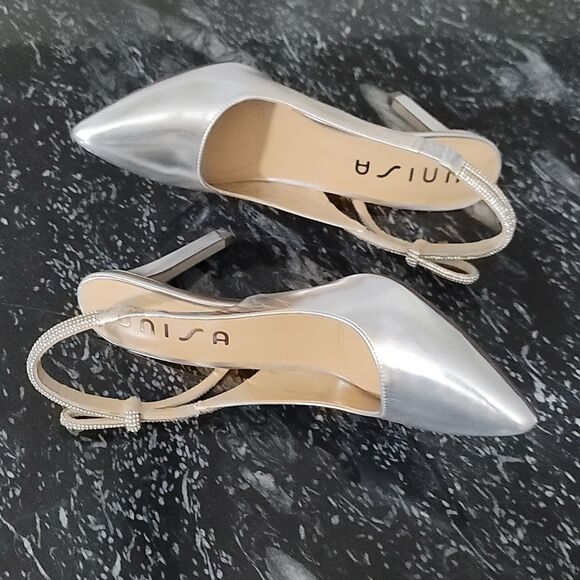 BRAND NEW UNISA SLINBACK HEELS with RHINESTONE POINTED TOEPUMP - Picture 8 of 14
